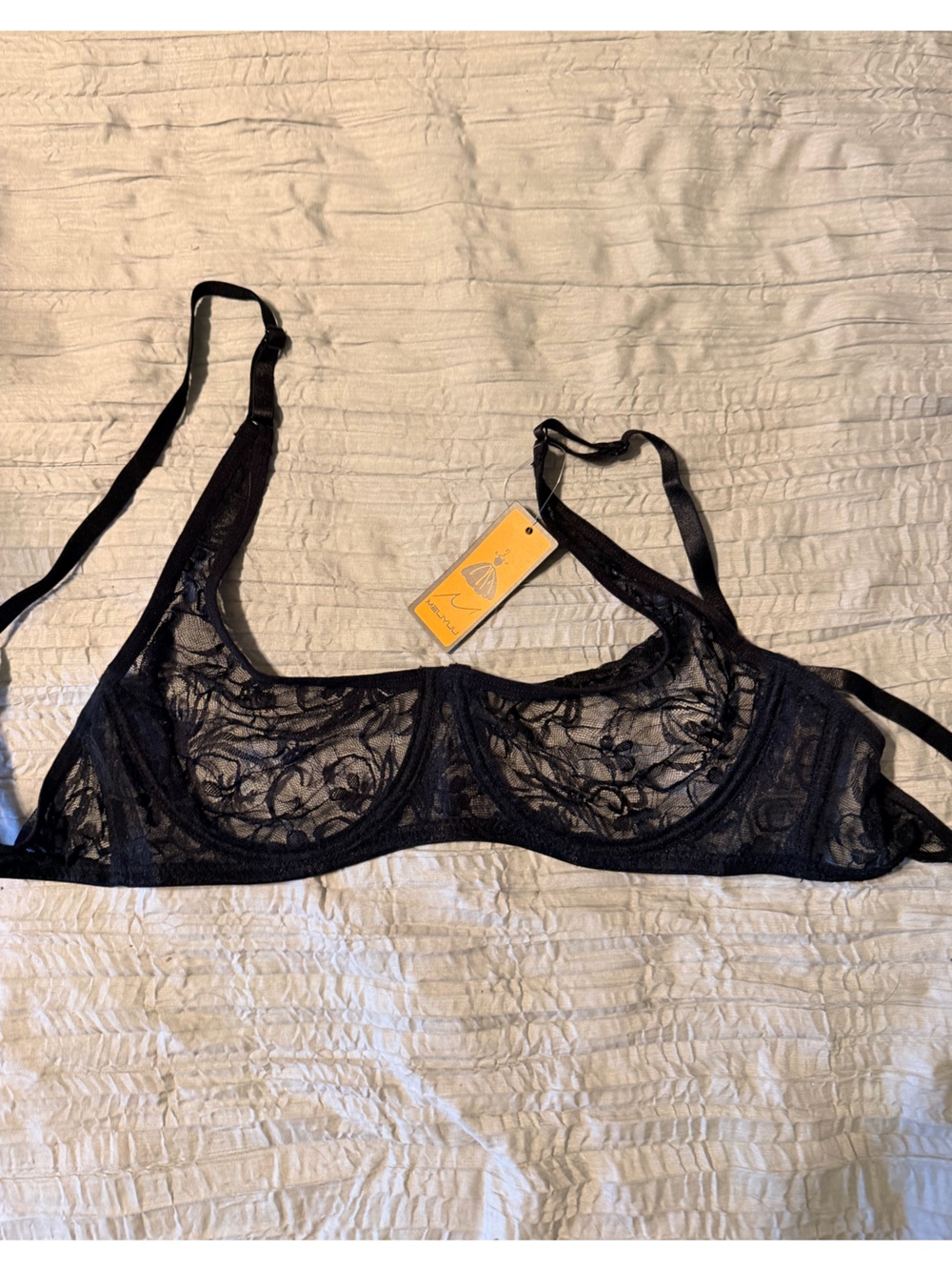 Sheer Black Lace Underwire Bra - Women Intimates & Sleepwear